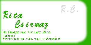 rita csirmaz business card